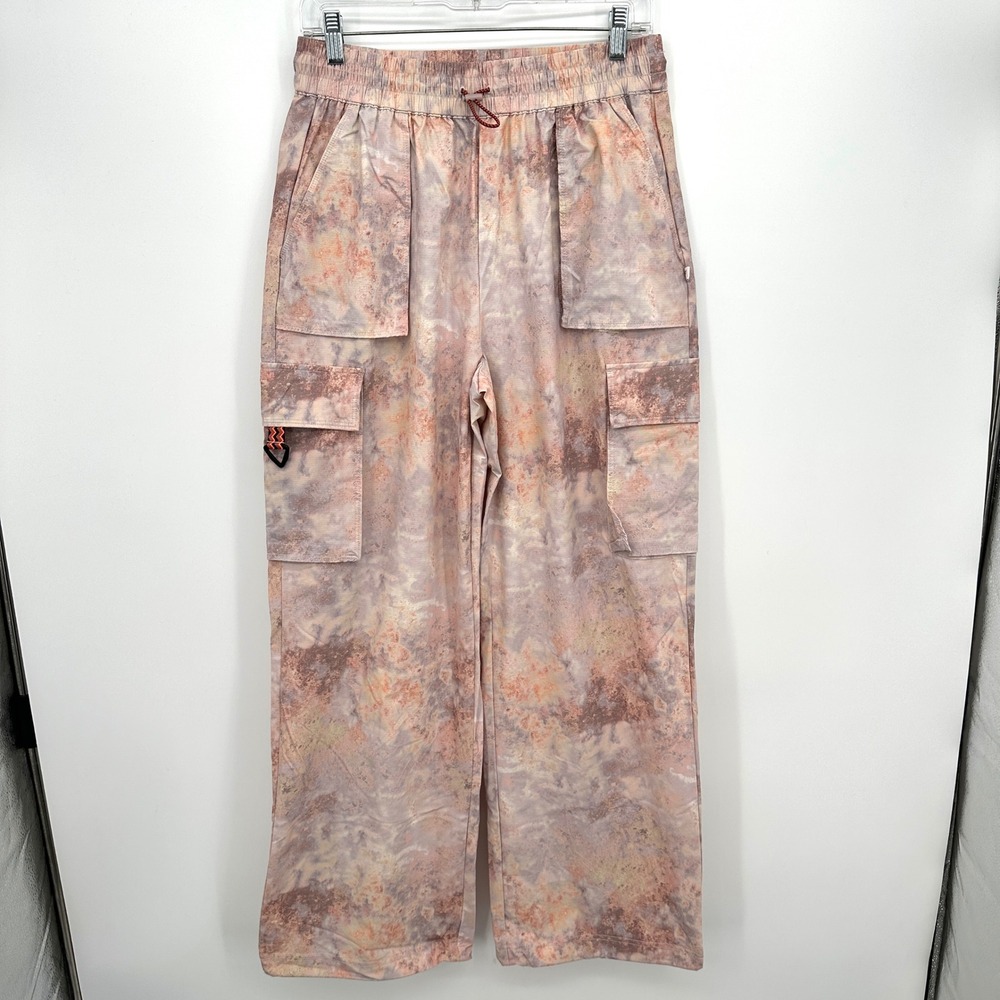 Fabletics The Heights Cargo Pants Womens Med Wide Leg Tie Dye Adjustable Waist